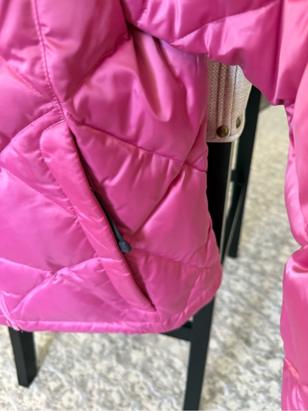 NWOT The North Face Barbie Pink Goose Down Puffer Ski Jacket XS Chevron Quilted - Picture 6 of 10